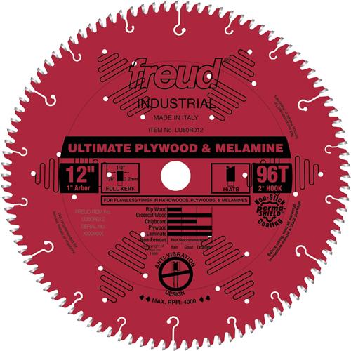 Image for Freud T24430 - 12" x 1" 96t Hi-ATB Plywood Saw Blade