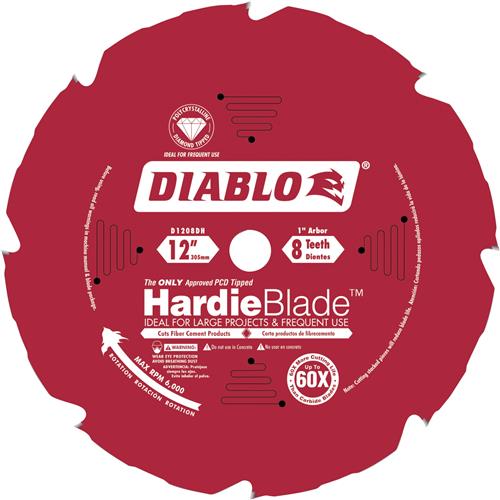 Image for Diablo T24452 - 12" x 1" 8t TCG Fiber Cement Saw Blade