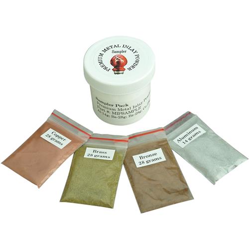 Image for Grizzly T25487 - Metal Inlay Sampler: Copper 1 oz., Bronze 1 oz., Brass 1 oz., Aluminum 0.5 oz.