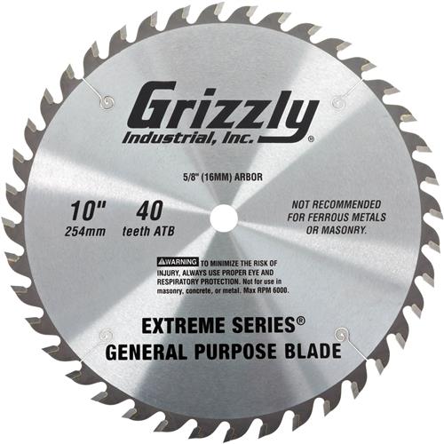 Image for Grizzly T26698 - Extreme Series 10" x 5/8" 40t ATB General Purpose Blade