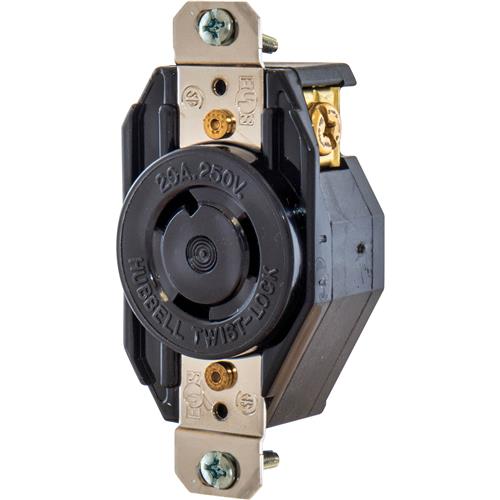 Image for Hubbell T28418 - 20 Amp 250V NEMA L6-20 Single-Phase Twist Lock Receptacle