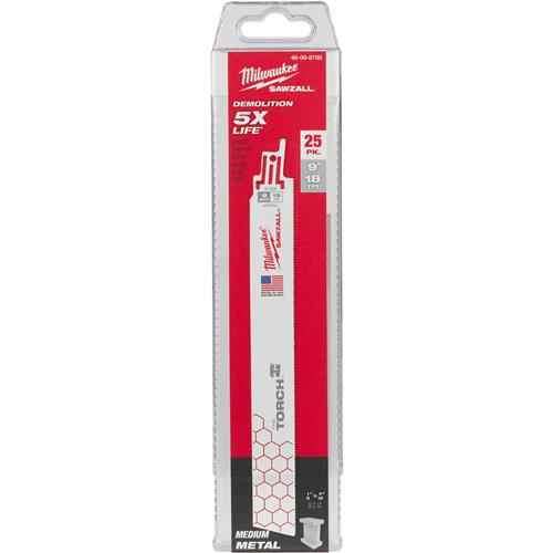 Image for Milwaukee T31015 - SAWZALL TORCH 9" 18 TPI Metal Demolition Blade, 25 pk.