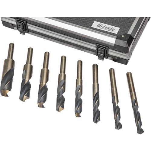 Image for Grizzly T31988 - 8 Pc. M35 Cobalt Silver & Deming Drill Bit Set With Aluminum Case