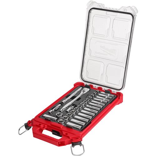 Image for Milwaukee T32245 - 3/8" 32 Pc. Ratchet and Socket Set in PACKOUT - Metric