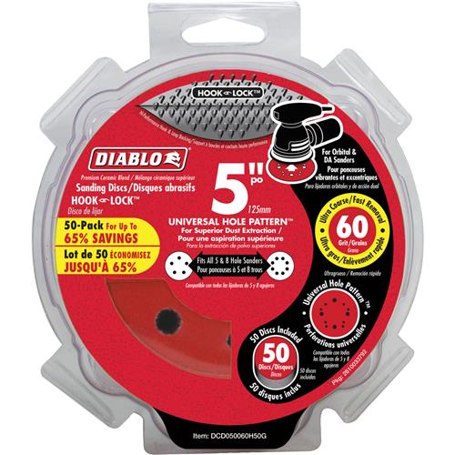 Image for Diablo T33538 - 5" 60 Grit (Ultra Coarse)  ROS Hook & Lock Discs 50 Pk