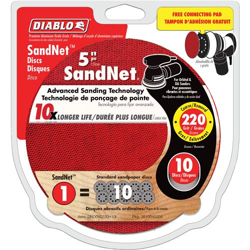 Image for Diablo T33562 - 5" 220 Grit (Ultra Fine) SandNet™ Discs with Connection Pad 10 Pk