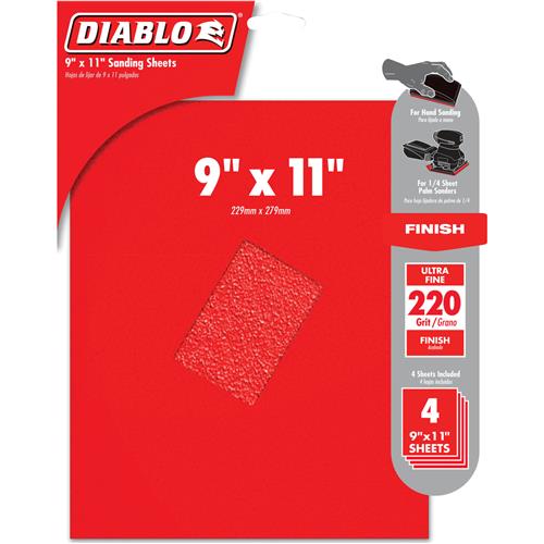 Image for Diablo T33570 - 9" x 11" 150-Grit (Fine) Sanding Sheet 4 Pk