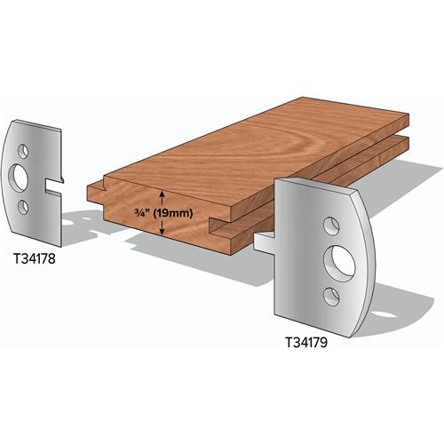Image for Grizzly T34179 - 3/4" T&G Flooring Knives Male, 2-Pk.