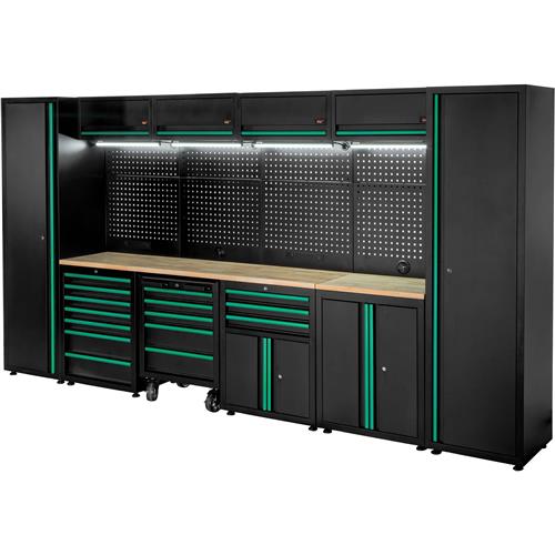 Image for Grizzly PRO T34536 - 10-Pc. 15 Drawer 8 Cabinet Modular Cabinet Set